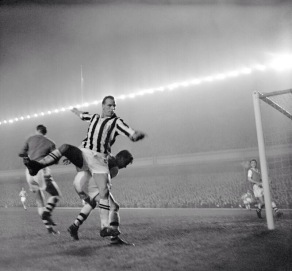 John Charles in action during a Juventus friendly with Arsenal